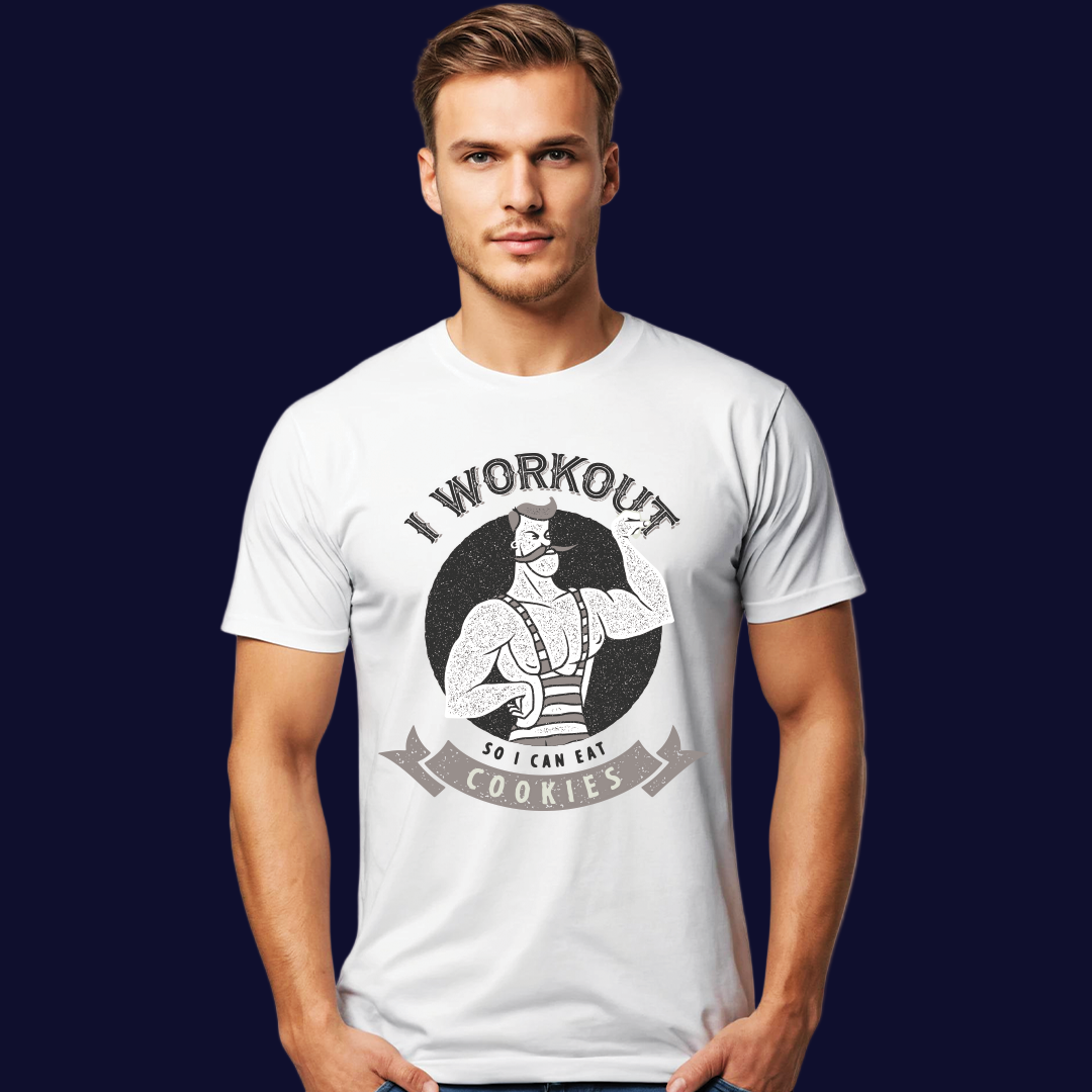 Funny Workout T-Shirt, Gym Tee,  Fitness Motivation, Cookies T-Shirt,  Humor, Gag Gift, Gym Quote, Graphic.